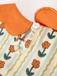 Load image into Gallery viewer, Fall Floral Stripe Girls Dress Petals Collar Smocked Puff Sleeve
