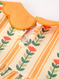 Load image into Gallery viewer, Fall Floral Stripe Girls Dress Petals Collar Smocked
