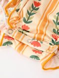 Load image into Gallery viewer, Fall Floral Stripe Baby Girls Romper Petals Collar Smocked
