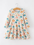 Load image into Gallery viewer, Fall Colorful Pumpkin Girls' Long-Sleeved Dress
