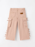Load image into Gallery viewer, Girls Solid Cargo Leggings Side Bow Pocket Wide Leg Pants
