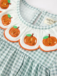 Load image into Gallery viewer, Halloween Thanksgiving Pumpkin Embroidery Girls Dress Peter Pan Collar
