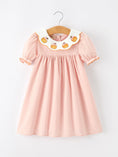 Load image into Gallery viewer, Halloween Pumpkin Applique Girls Puff Sleeve Dress
