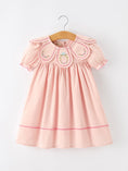 Load image into Gallery viewer, Fall Baby Girl Pink Floral Embroidered Peter Pan Collar Dress
