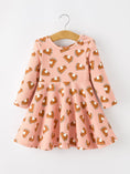 Load image into Gallery viewer, Girls Thanksgiving Pumpkin Pie Dress Fall Twirl Dress
