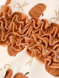 Load image into Gallery viewer, Fall Thanksgiving Pumpkin Ruffle Zip Sleeper Waffle Jumpsuit
