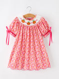 Load image into Gallery viewer, Girls Halloween & Thanksgiving Hot Pink Smocked Twirl Dress
