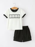 Load image into Gallery viewer, Halloween Ghost Smocked Embroidered Tee Boys Short Set
