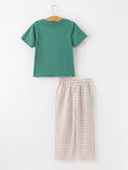 Load image into Gallery viewer, Boys Christmas Embroidered T-Shirt & Plaid Pants Set

