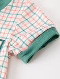 Load image into Gallery viewer, Baby Boy Christmas Embroidered Plaid Jonjon Romper
