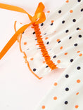 Load image into Gallery viewer, Halloween Pumpkin Smocked Girls Dress Polka Dot Ruffle Sleeve
