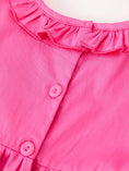 Load image into Gallery viewer, Fall Girl Hot Pink Ruffle Smocked Embroidery Dress
