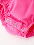Load image into Gallery viewer, Fall Baby Girl Hot Pink Ruffle Smocked Embroidery Romper
