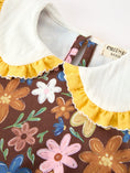 Load image into Gallery viewer, Fall Retro Girls Floral Peter Pan Collar Twirl Dress

