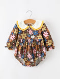 Load image into Gallery viewer, Fall Retro Floral Baby Girls Bubble Romper
