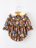 Load image into Gallery viewer, Fall Retro Floral Baby Girls Bubble Romper
