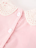 Load image into Gallery viewer, Fall Pink Smocked Girls Dress Peter Pan Collar Long Sleeve Floral Detail
