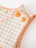 Load image into Gallery viewer, Thanksgiving Boys Gingham Jon Jon Embroidered Romper
