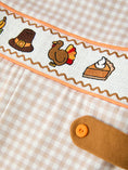 Load image into Gallery viewer, Thanksgiving Boys Gingham Jon Jon Embroidered Romper
