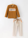 Load image into Gallery viewer, Thanksgiving Boys Embroidered Shirt Gingham Pants Set Fall Outfit
