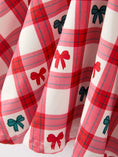 Load image into Gallery viewer, Christmas Girls Candy Cane & Bow Plaid Twirl Dress
