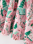 Load image into Gallery viewer, Christmas Girls Pink Holiday Village Print Twirl Dress
