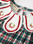 Load image into Gallery viewer, Baby Girl Christmas Plaid Wreath Embroidery Bubble Romper
