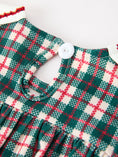 Load image into Gallery viewer, Baby Girl Christmas Plaid Wreath Embroidery Bubble Romper
