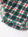 Load image into Gallery viewer, Baby Girl Christmas Plaid Wreath Embroidery Bubble Romper
