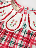 Load image into Gallery viewer, Red Christmas Plaid Wreath Baby Girl Bubble Romper
