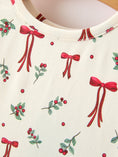 Load image into Gallery viewer, Girls Christmas Bow & Berry Print Twirl Dress
