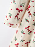 Load image into Gallery viewer, Girls Christmas Bow & Berry Print Twirl Dress
