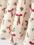 Load image into Gallery viewer, Girls Christmas Bow & Berry Print Twirl Dress
