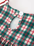 Load image into Gallery viewer, Baby Girl Christmas Plaid Embroidered Dress Wreath Collar
