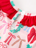 Load image into Gallery viewer, Girl Christmas Smocked Dress Red Green Bow Holiday Party Dress
