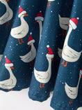 Load image into Gallery viewer, Christmas Girls Goose Twirl Dress Navy Long Sleeve Dress
