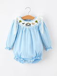 Load image into Gallery viewer, Christmas Nativity Smocked Baby Bubble Romper
