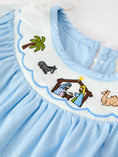 Load image into Gallery viewer, Christmas Nativity Smocked Baby Bubble Romper
