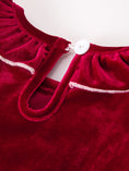 Load image into Gallery viewer, Christmas Velvet Smocked Girls Dress with Pearl Detail
