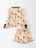 Load image into Gallery viewer, Halloween Bow Print Girls Pajama Set Long Sleeve Top and Shorts
