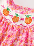 Load image into Gallery viewer, Girls Halloween & Thanksgiving Floral Smocked Bubble Romper
