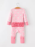Load image into Gallery viewer, Halloween Ghost Baby Girl Pink Pajamas Ruffle Zipper Romper
