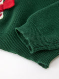 Load image into Gallery viewer, Girls Christmas Jolly Candy Cane Bow Knit Sweater
