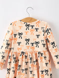 Load image into Gallery viewer, Halloween Bow Print Girls Twirl Dress Long Sleeve with Pockets
