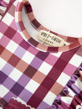 Load image into Gallery viewer, Fall Plaid Bow Ruffle Girls Bubble Romper
