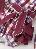 Load image into Gallery viewer, Fall Plaid Bow Ruffle Girls Bubble Romper
