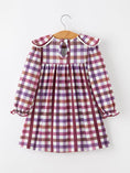 Load image into Gallery viewer, Fall Plaid Petals Collar Girls Dress
