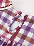Load image into Gallery viewer, Fall Plaid Petals Collar Girls Dress
