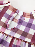 Load image into Gallery viewer, Fall Plaid Petals Collar Girls Bloomer Set
