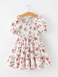 Load image into Gallery viewer, Floral Ruffle Girls Dress Puff Sleeve Party Dress
